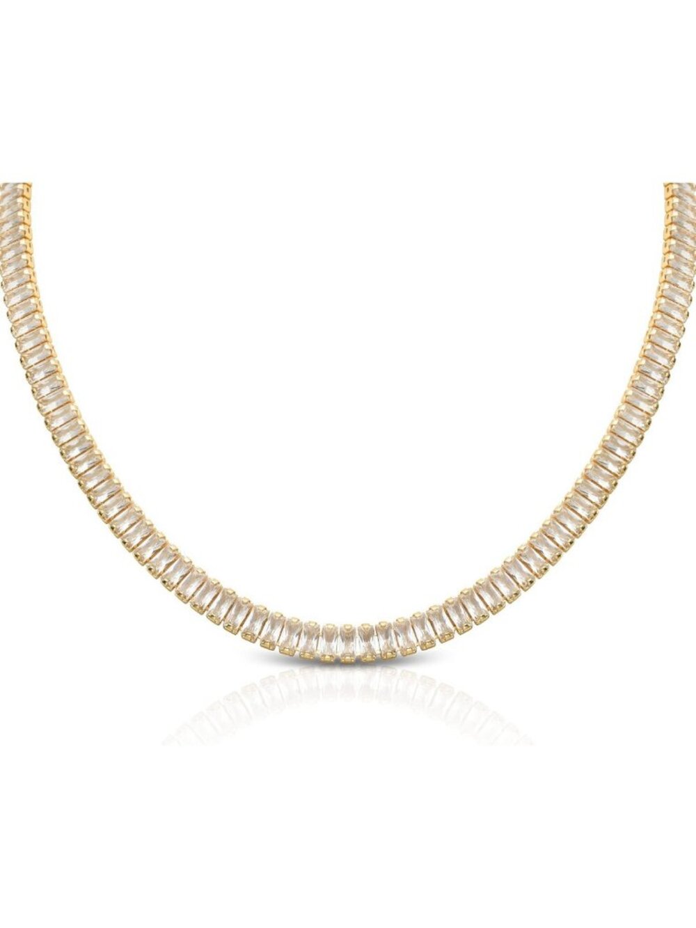14K Gold-Plated Choker Necklace with Cubic Zirconia | Fashion Jewelry for Women